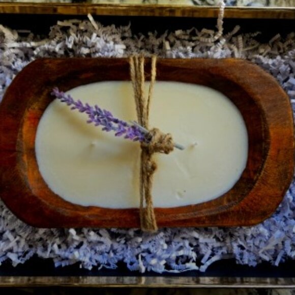 Dough bowl soy & lavender 3 wick candle. - Picture 1 of 3